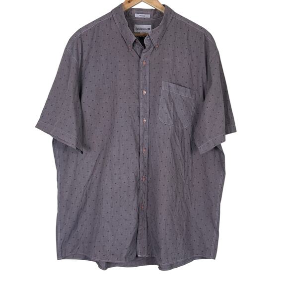 Saddlebred Button Down Shirt Mens XXL Purple Short Sleeve Microprint Casual - Picture 1 of 5